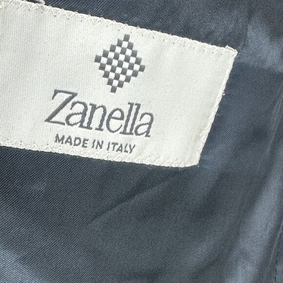Zanella Italy Blazer Jacket Mens Size 42 Navy Blue Two Button Wool Lined Pockets - Picture 8 of 9